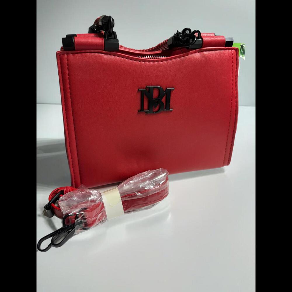 Badgley Mischka  Red Mini Handbag with Braided Handles